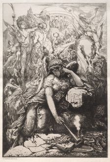Melancholy. Creator: Nicolas-François Chifflart (French, 1825-1901); Francois Liénard, Paris