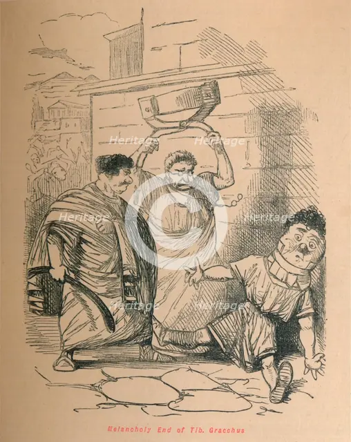 'Melancholy End of Tib Gracchus', 1852. Artist: John Leech.