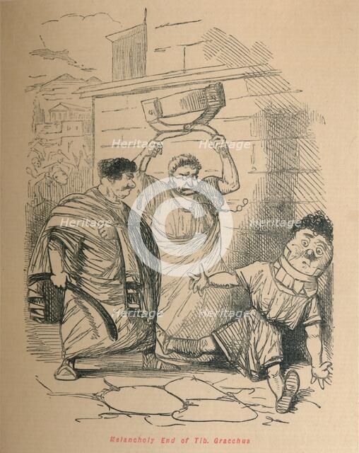 'Melancholy End of Tib Gracchus', 1852. Artist: John Leech.