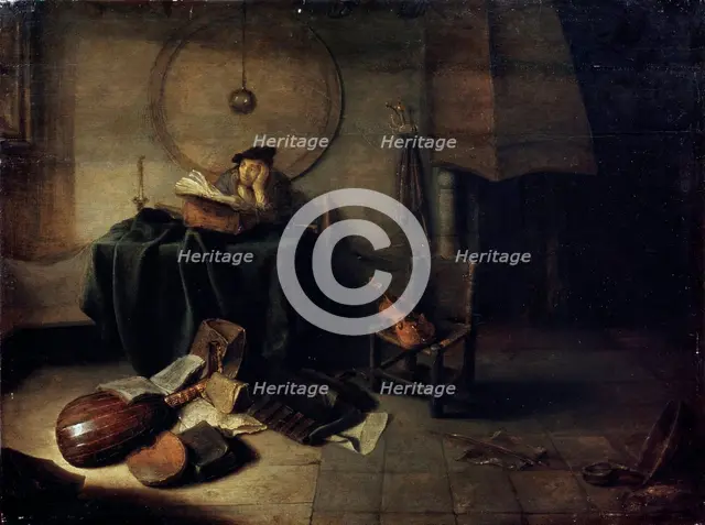 'Melancholy II (Scientist in his studio)', Dutch painting of 17th century. Artist: Isaak de Jouderville
