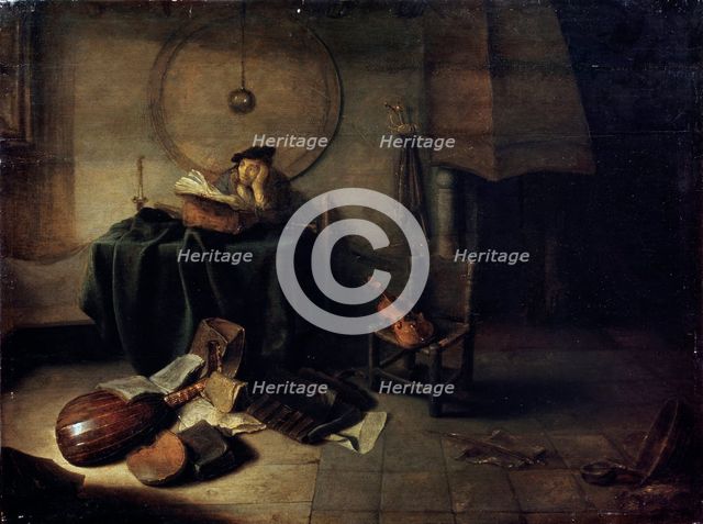'Melancholy II (Scientist in his studio)', Dutch painting of 17th century. Artist: Isaak de Jouderville