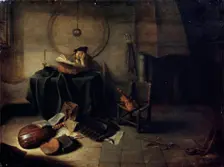 Melancholy II (Scientist in his studio) Dutch painting of 17th century. Artist: Isaak de Jouderville