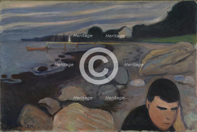 Melancholy, probably 1892. Creator: Edvard Munch.