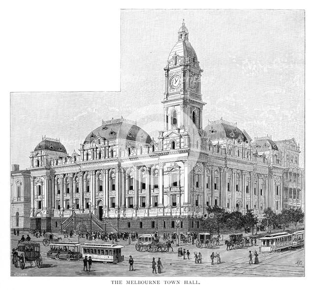 Melbourne Town Hall, Victoria, Australia, 1886. Artist: Unknown