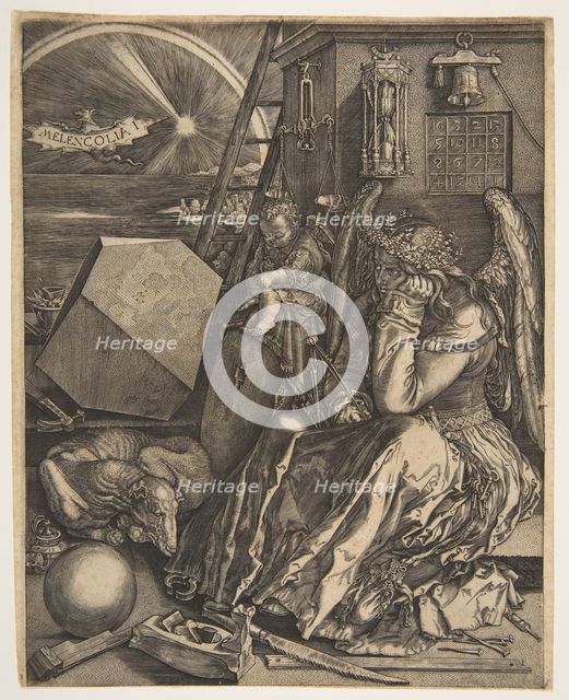 Melencolia I (copy), 1602. Creator: Jan Wierix.