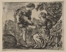 Meleager and Atalanta, from Game of Mythology (Jeu de la Mythologie), 1644. Creator: Stefano della Bella