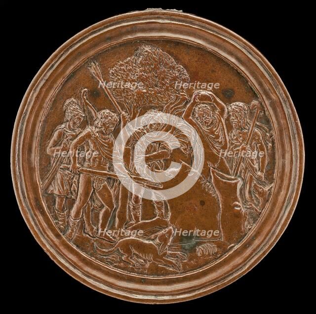 Meleager Hunting the Calydonian Boar, fourth quarter 15th century. Creator: Master of the Orpheus Legend.