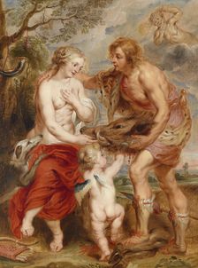 Meleager offering the Calydon boar's head to Atalanta. Artist: Rubens, Pieter Paul (1577-1640)