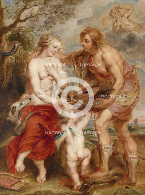 Meleager offering the Calydon boar's head to Atalanta. Artist: Rubens, Pieter Paul (1577-1640)