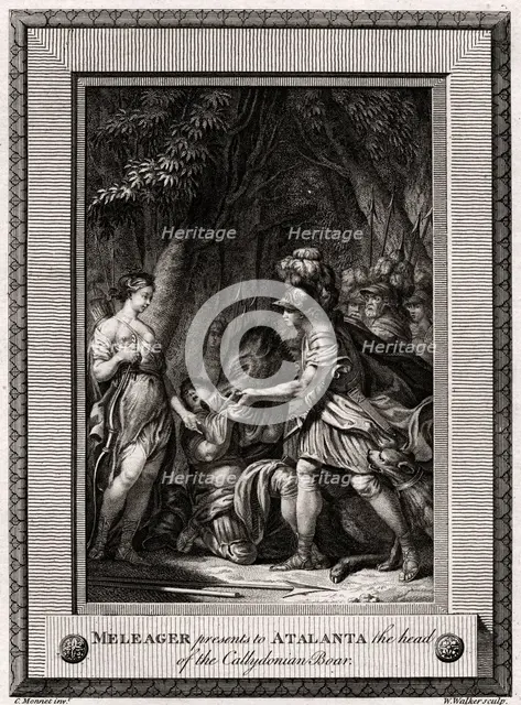 'Meleager presents to Atalanta the head of the Callydonian Boar', 1774. Artist: W Walker