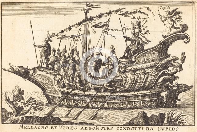 Meleagro et Tideo Argonotes condotti da Cupido. Creator: Balthasar Moncornet.