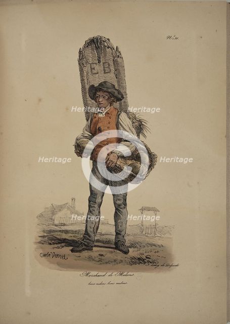 Melon seller. From the Series "Cris de Paris" (The Cries of Paris), 1815. Creator: Vernet, Carle (1758-1836).