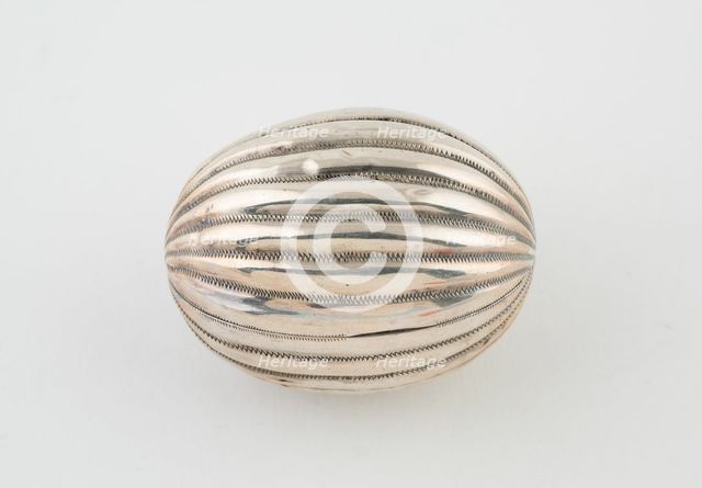 Melon-Shaped Nutmeg Grater, Europe, c. 1840/50. Creator: Unknown.