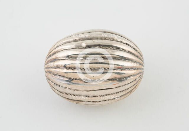 Melon-Shaped Nutmeg Grater, Europe, c. 1840/50. Creator: Unknown.