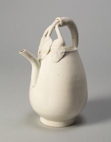 Melon-Shaped Ewer with Triple-Strand Handle, Liao dynasty (907-1124), 11th century. Creator: Unknown