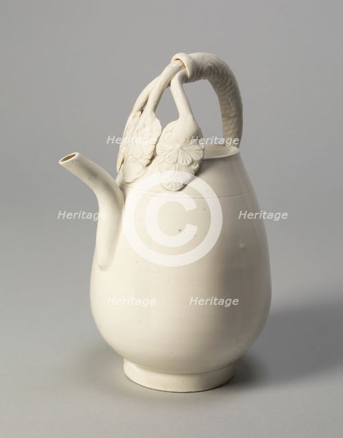 Melon-Shaped Ewer with Triple-Strand Handle, Liao dynasty (907-1124), 11th century. Creator: Unknown.