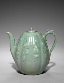 Melon-shaped Ewer with Incised Peony Design, 1200s. Creator: Unknown