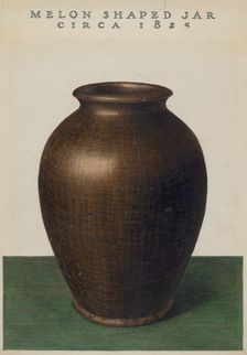 Melon Shaped Jar, 1935/1942. Creator: Unknown