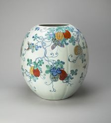 Melon-Shaped Jar with Butterflies, Gourds..., Qing dynasty, Yongzheng or early Qianlong period, 18th Creator: Unknown