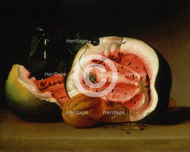 Melons and Morning Glories, 1813. Artist: Peale, Raphaelle (1774-1825)