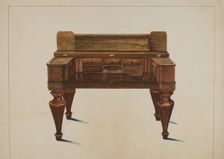 Melodeon Converted into Desk, c. 1937. Creator: Magnus S. Fossum