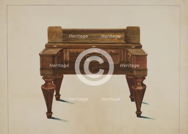 Melodeon Converted into Desk, c. 1937. Creator: Magnus S. Fossum.