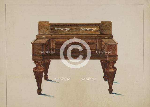 Melodeon Converted into Desk, c. 1937. Creator: Magnus S. Fossum.