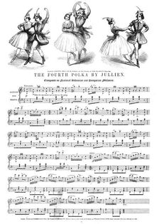 M.elle Carlotta Grisi and M. Perrot in the Polka, at Her Majesty's Theatre, 1844. Creator: Unknown