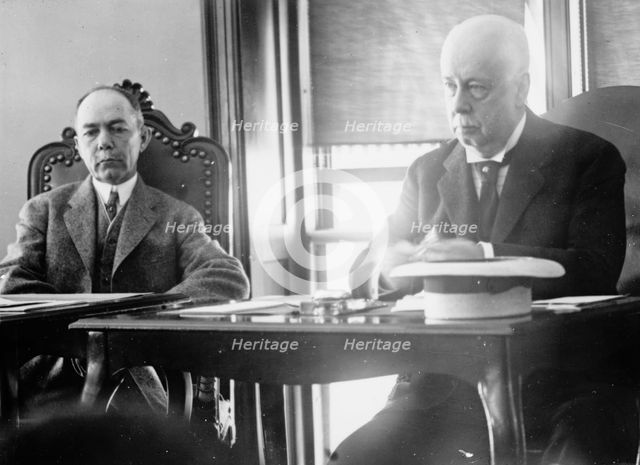 Mellen, Charles Sanger, Railroad President. Right, with C.C. Mcchord, 1914. Creator: Harris & Ewing.