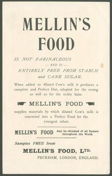 Mellin's Infant Food, 1900s