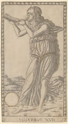 Melpomene, c. 1465. Creator: Master of the E-Series Tarocchi