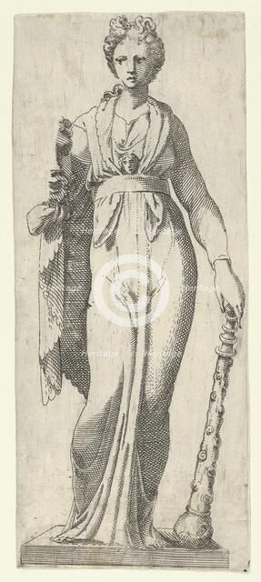 Melpomene, from the Mattei sarcophagus, Rome, 1540-45. Creator: Antonio Fantuzzi.