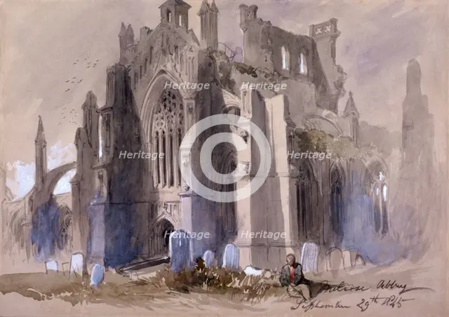 'Melrose Abbey', 1845. Artist: Sir John Gilbert