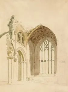 Melrose Abbey: The East Window, 1800. Creator: Thomas Girtin