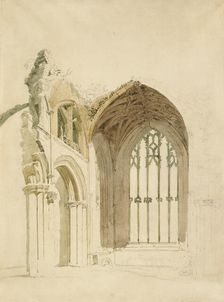 Melrose Abbey: The East Window, 1800. Creator: Thomas Girtin