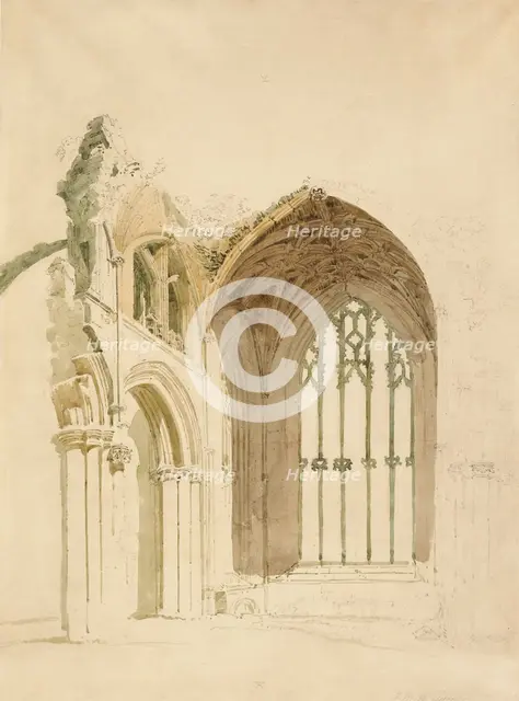 Melrose Abbey: The East Window, 1800. Creator: Thomas Girtin.