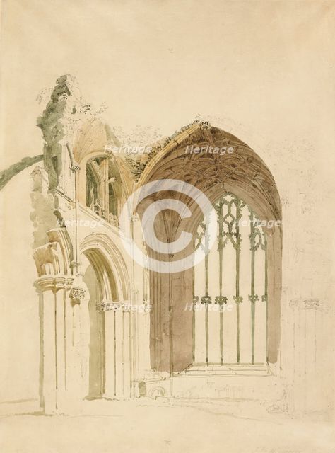 Melrose Abbey: The East Window, 1800. Creator: Thomas Girtin.