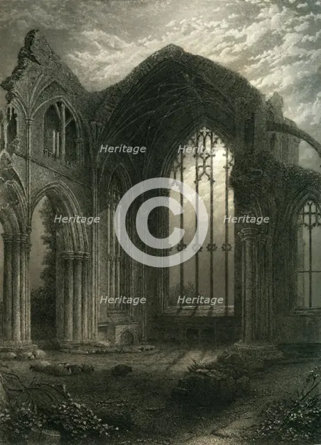 'Melrose Abbey', c1870.
