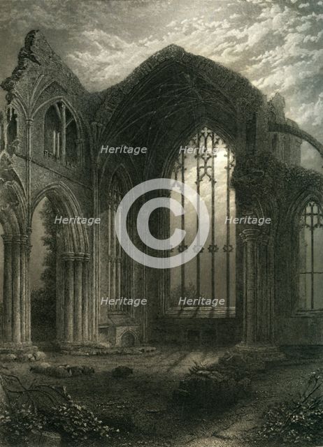'Melrose Abbey', c1870.