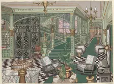 Melrose Hotel Lobby, 1880, c. 1947. Creator: Perkins Harnly