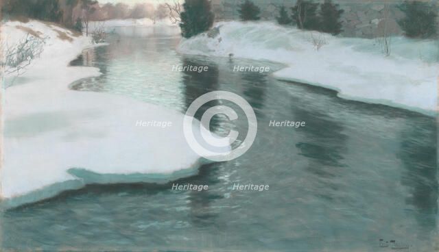 Melting Snow, 1887. Creator: Frits Thaulow.