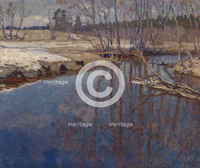 Meltwater, 1933. Artist: Bogdanov-Belsky, Nikolai Petrovich (1868-1945)