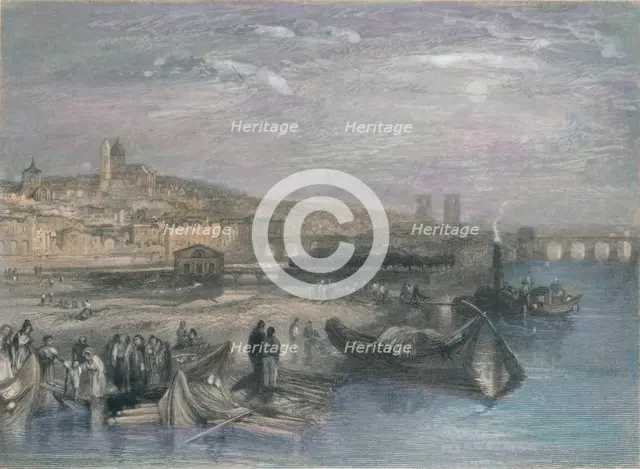 'Melun', 1835. Artist: S Fisher.