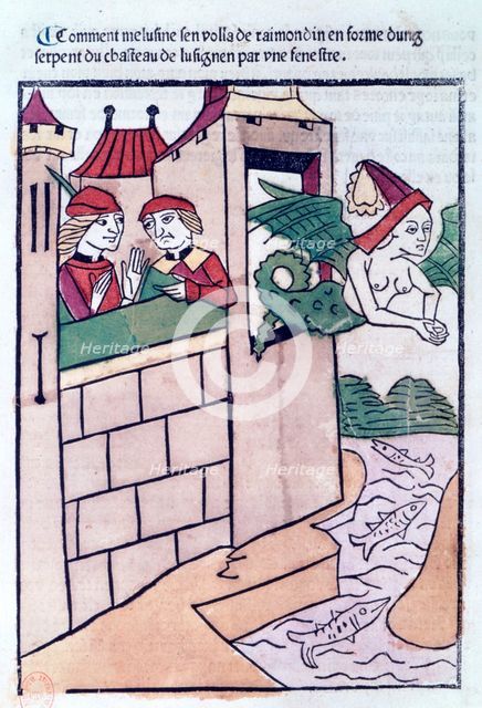 Melusine flies away, 1478. Artist: Unknown