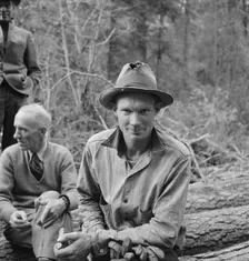 Member of the co-op in the woods, Ola self help cooperative sawmill, Gem County, Idaho, 1939. Creator: Dorothea Lange