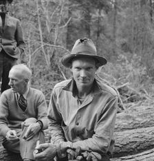 Member of the co-op in the woods, Ola self help cooperative sawmill, Gem County, Idaho, 1939. Creator: Dorothea Lange