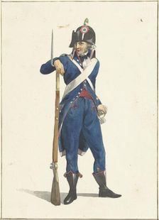 Member of the Rotterdam armed citizen force with a rifle, 1758-1805. Creator: Dirk Langendijk