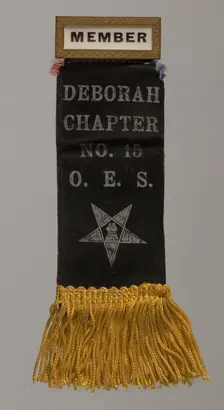 Member badge for the Deborah Chapter of the Order of the Eastern Star, 20th century. Creator: Unknown