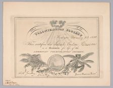Membership certificate to the American Colonization Society, February 22, 1832. Creator: Unknown