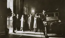 Members at the entrance of Murray's Club, Beak Street, Soho, London, c1913-c1929(?). Creator: Unknown